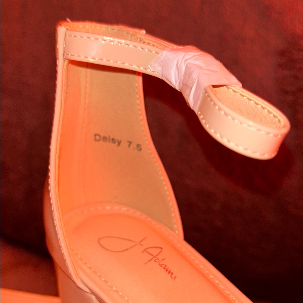 J.Adams Women's Cream Block Heel Sandals - Picture 2 of 6